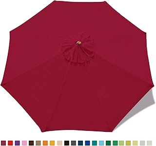AbcCanopy ABCCANOPY 9ft Outdoor Umbrella Replacement Top Patio Umbrella Market Umbrella Replacement Canopy with 8 Ribs(Burgundy)  - Image 1