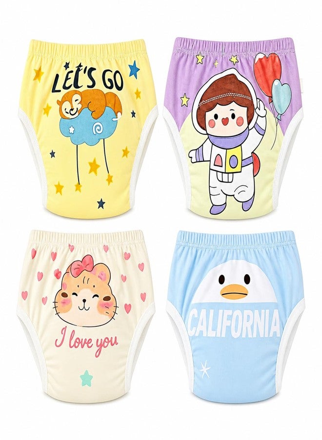 Dharmnirdosh Baby Diaper Pants,Potty Training Panties/Padded Underwear | Soft, Washable & Reusable Cotton Nappies for Boys & Girls | Multi Pattern Design (Multicolor) (1, 3-4 Years) - Image 1