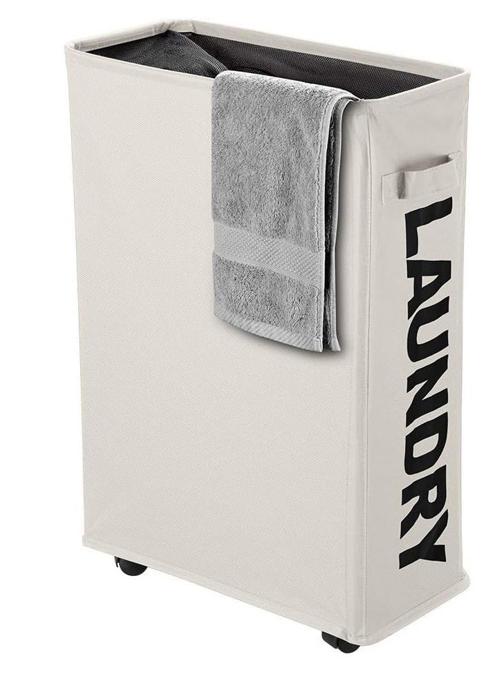 Laundry Basket on Wheels - white - Image 1