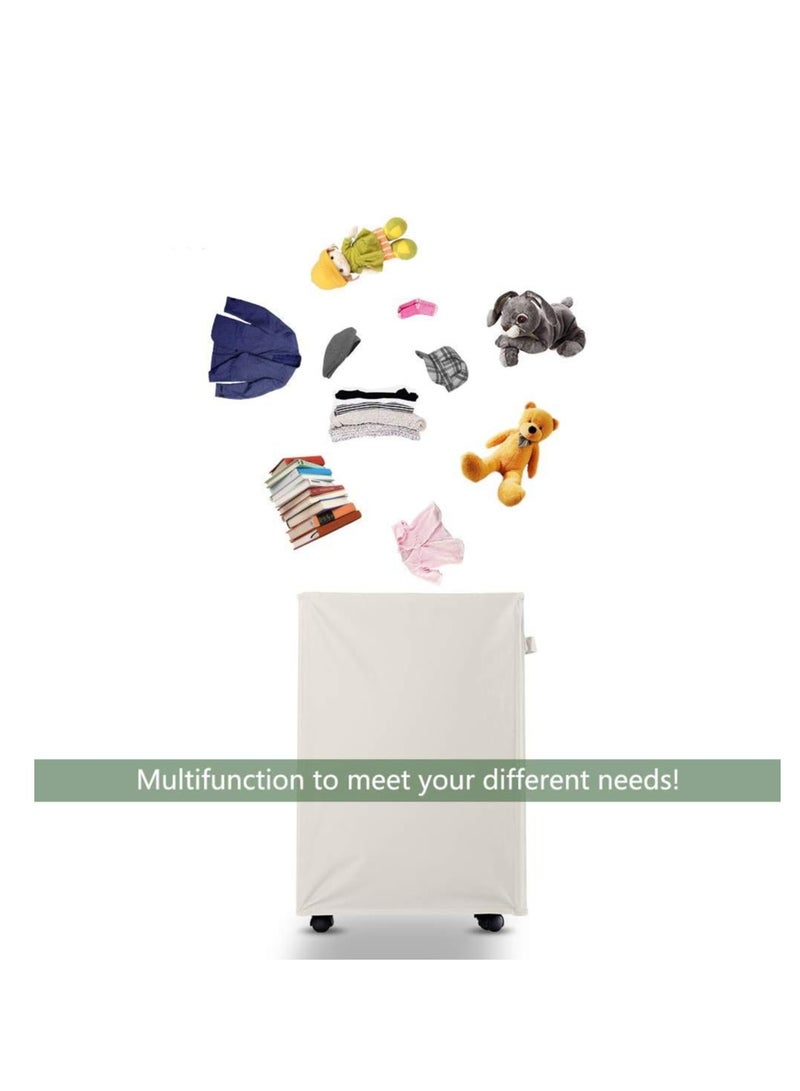 Laundry Basket on Wheels - white - Image 2