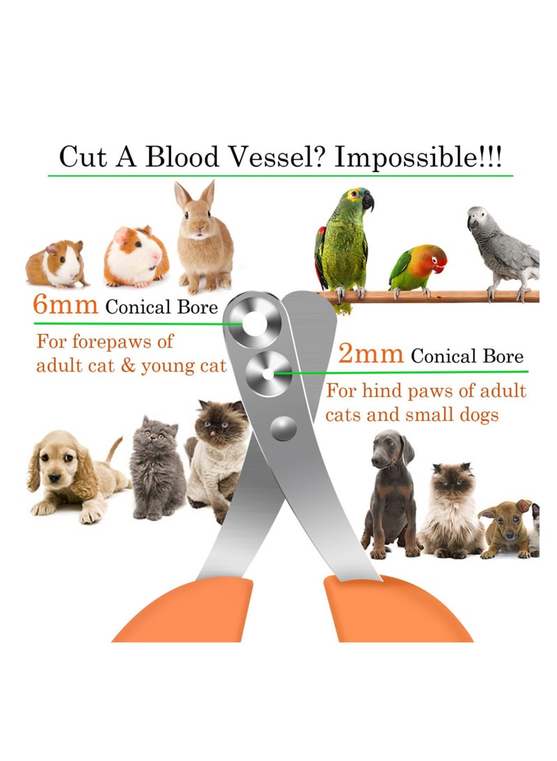 Safe and Easy Cat Nail Clipper, 2 Hole Trimmer for Cats, Dogs, and Small Pets like Kittens, Puppies, and Rabbits - Image 4