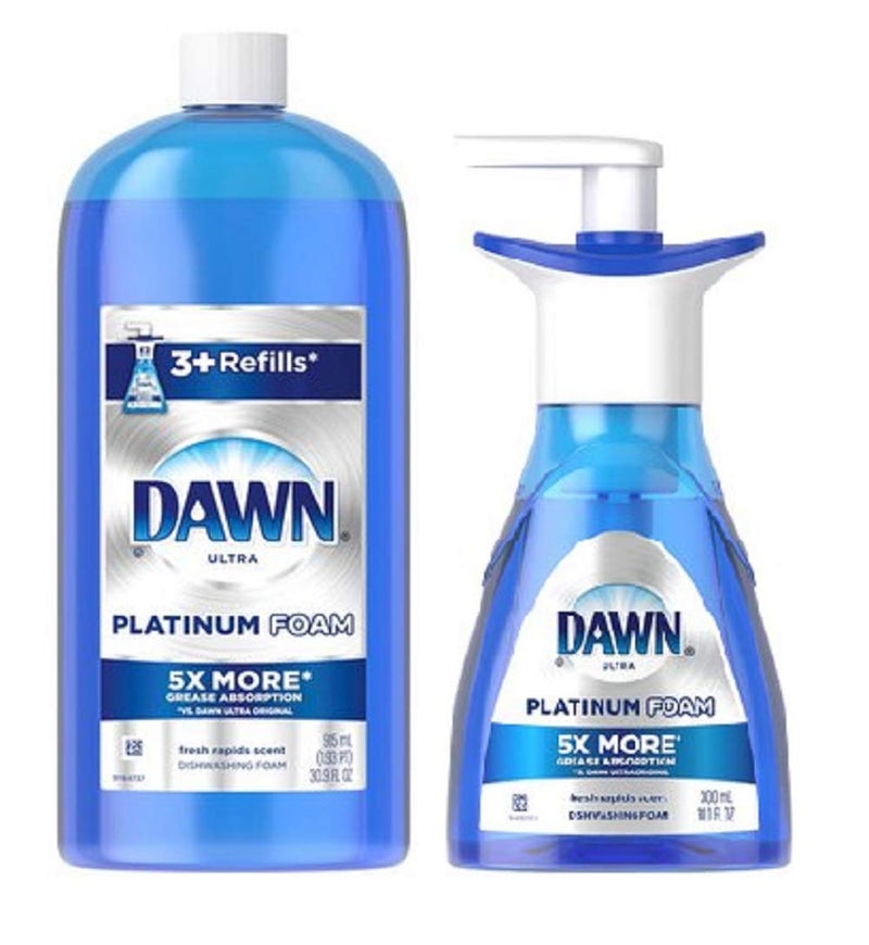 Dawn Platinum Erasing Dish Foam Dishwashing Soap Pump And Refill Fresh Rapids Scent Kit - Image 3