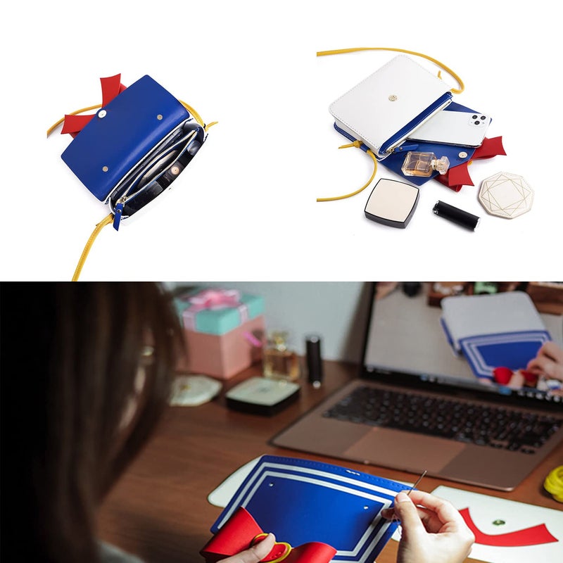 POPSEWING Leather Anime Messenger Bag Making Kit, Anime Sailor Cosplay Bowknot Shoulder Bag DIY Kit, Kawaii Purse & Handbag for Girl, Accessories Bag Making Kits for Women(Semi-Finished) - Image 3