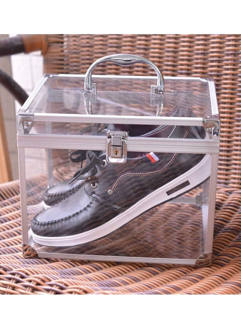 DubaiGallery Large Transparent Acrylic Cosmetic Skin Care Products Desktop Storage Box with Lid and Lock Waterproof Exquisite Home Suitcase - Image 4