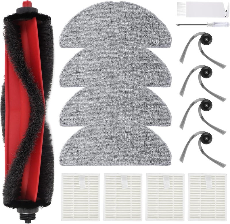 Spofan Q7M5 Accessory Replacement for Roborock Q7 M5/Q7 M5+, Q7 L5/Q7 L5+ Robot Vacuum Cleaner, 1 Main Brush, 4 Filters, 4 Side Brushes, 4 Mop Wipes - Image 1