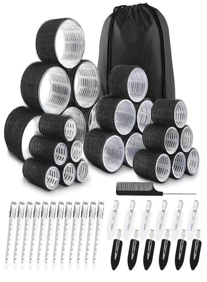 hito 37pcs Hair Styling Kit Self Grip Rollers Clips Storage Bag All Hair Type - Image 2