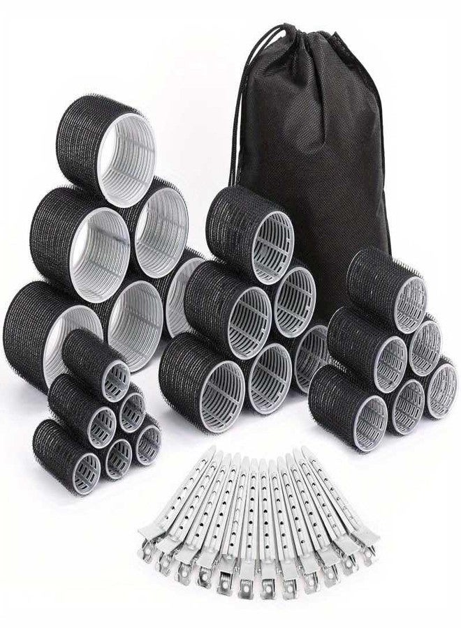 hito 37pcs Hair Styling Kit Self Grip Rollers Clips Storage Bag All Hair Type - Image 3
