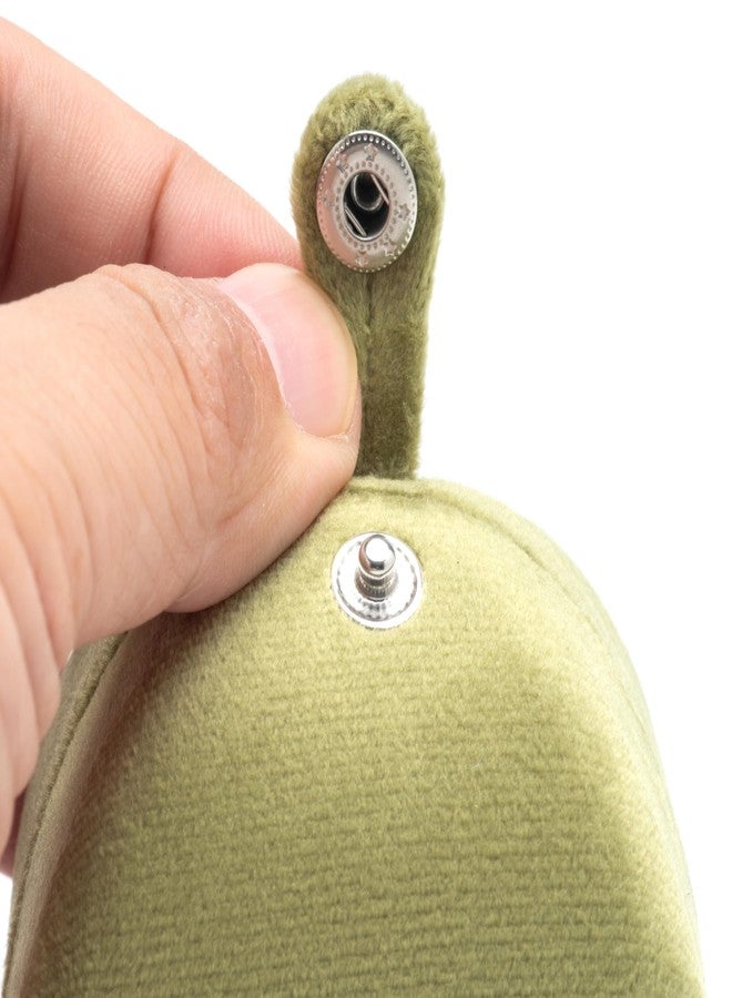 Giftop Velvet Ring Box 2 Slots Wedding Ring Display Holder Box Jewelry Ring Gift Case for Wedding Ceremony Proposal Engagement (Olive Green) - Image 5