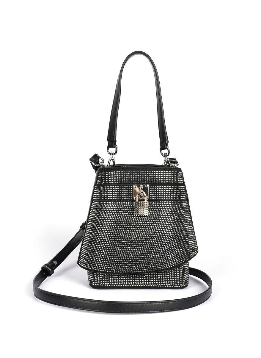 Cuple Studded trapezoidal shape handbag