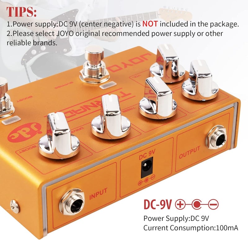 JOYO Overdrive Effect Pedal Dual Channel with Independent Footswitch for Electric Guitar - JDC Signature (TORNADO R-21) - Image 4