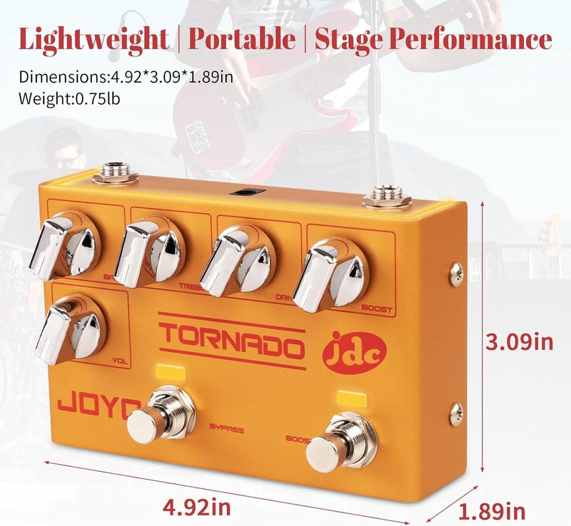 JOYO Overdrive Effect Pedal Dual Channel with Independent Footswitch for Electric Guitar - JDC Signature (TORNADO R-21) - Image 5