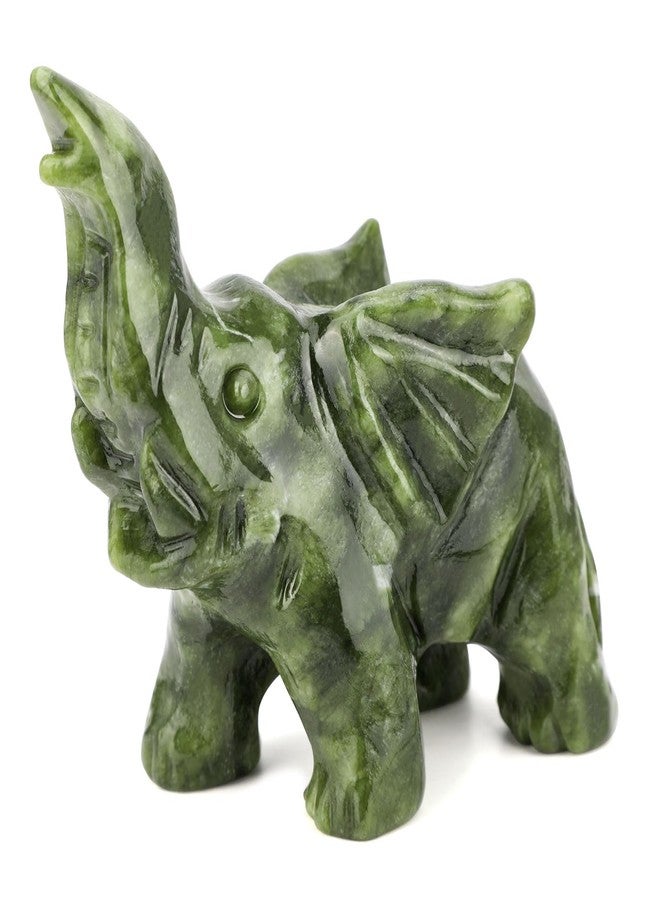 gemshan Jade Elephant Desk Statue - Feng Shui Figurine Bring Wealth Lucky for Office Decor Gift - Image 1