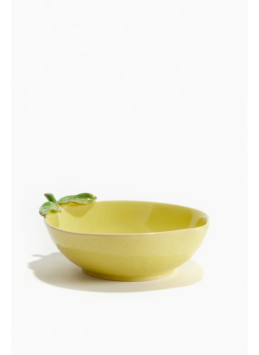 اتش اند ام Lemon-Shaped Stoneware Serving Bowl