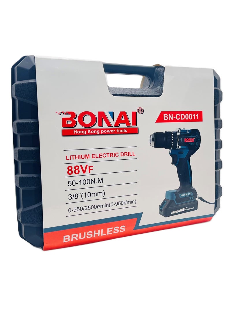 BONAI Electric Drill Tool Kit: Drill, Screwdriver, Hammer for Concrete, Metal, Wood, and Furniture Assembly, 88Vf  - Image 4