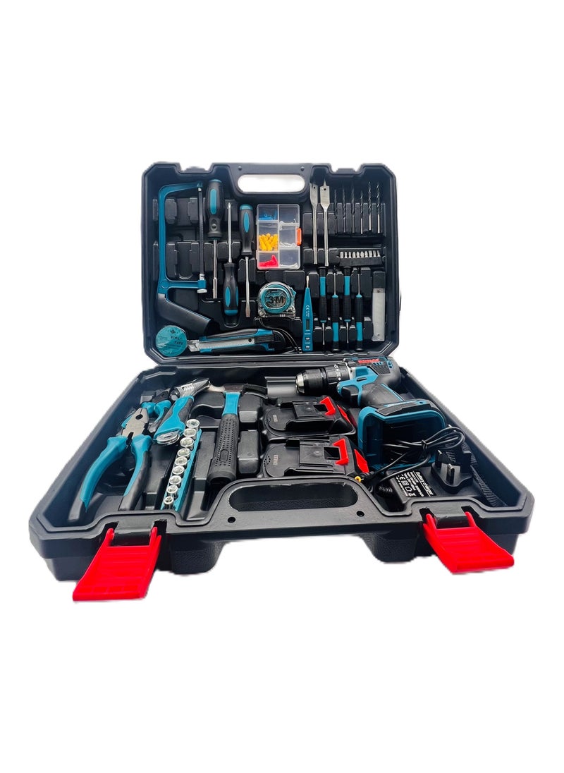 BONAI Electric Drill Tool Kit: Drill, Screwdriver, Hammer for Concrete, Metal, Wood, and Furniture Assembly, 88Vf  - Image 5