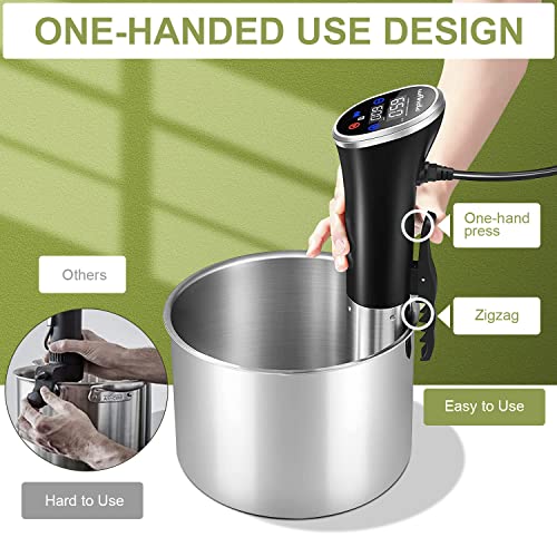 wancle Sous Vide, Wancle Sous Vide Cooker 1100W IPX7 Waterproof Thermal Immersion Circulator With Reservation Function, Easy to store - Image 3