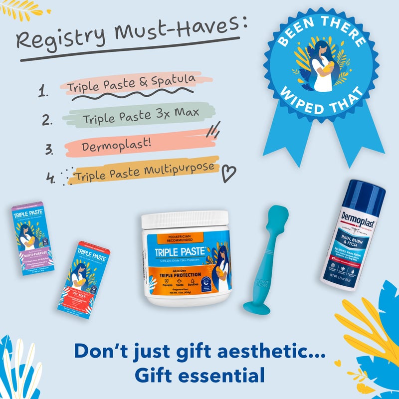 Triple Paste Diaper Rash Cream for Baby & Baby Spatula Bundle - 16 oz Zinc Oxide Ointment and Spatula Treatment, Soothe and Prevent Rash with a Pediatrician-Recommended Hypoallergenic Formula - Image 4