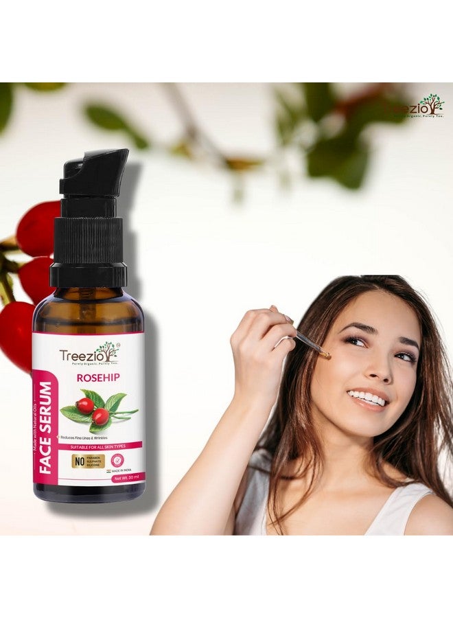 Treezio Rosehip Face Serum - For Radiant, Youthful-Looking Skin | No Sulphate No Paraben | For Men & Women Pack of 2 (30 ml Each) - Image 3
