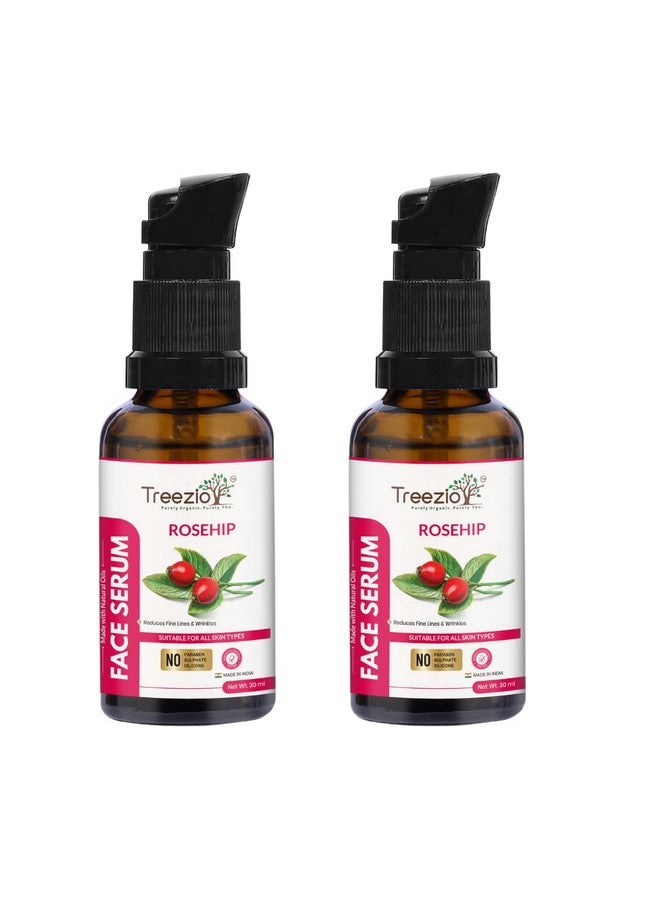 Treezio Rosehip Face Serum - For Radiant, Youthful-Looking Skin | No Sulphate No Paraben | For Men & Women Pack of 2 (30 ml Each) - Image 1