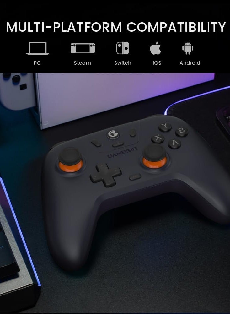 جيم سير وحدة تحكم لاسلكية نوفا لايت 2.4 جيجا لأجهزة الكمبيوتر التي تعمل بنظام التشغيل Windows، وiPhone، وAndroid، وSwitch &amp; Steam Deck، ولوحة ألعاب تحكم بلوتوث مع مشغل تأثير Hall، وTurbo، واهتزاز Rumble - Image 2