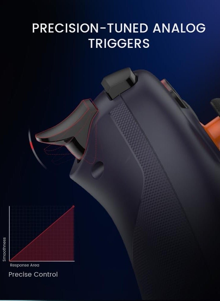 جيم سير وحدة تحكم لاسلكية نوفا لايت 2.4 جيجا لأجهزة الكمبيوتر التي تعمل بنظام التشغيل Windows، وiPhone، وAndroid، وSwitch &amp; Steam Deck، ولوحة ألعاب تحكم بلوتوث مع مشغل تأثير Hall، وTurbo، واهتزاز Rumble - Image 3