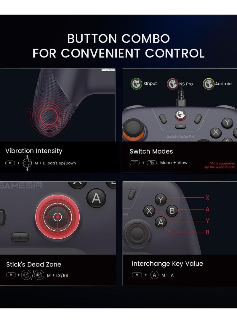 جيم سير وحدة تحكم لاسلكية نوفا لايت 2.4 جيجا لأجهزة الكمبيوتر التي تعمل بنظام التشغيل Windows، وiPhone، وAndroid، وSwitch &amp; Steam Deck، ولوحة ألعاب تحكم بلوتوث مع مشغل تأثير Hall، وTurbo، واهتزاز Rumble - Image 5