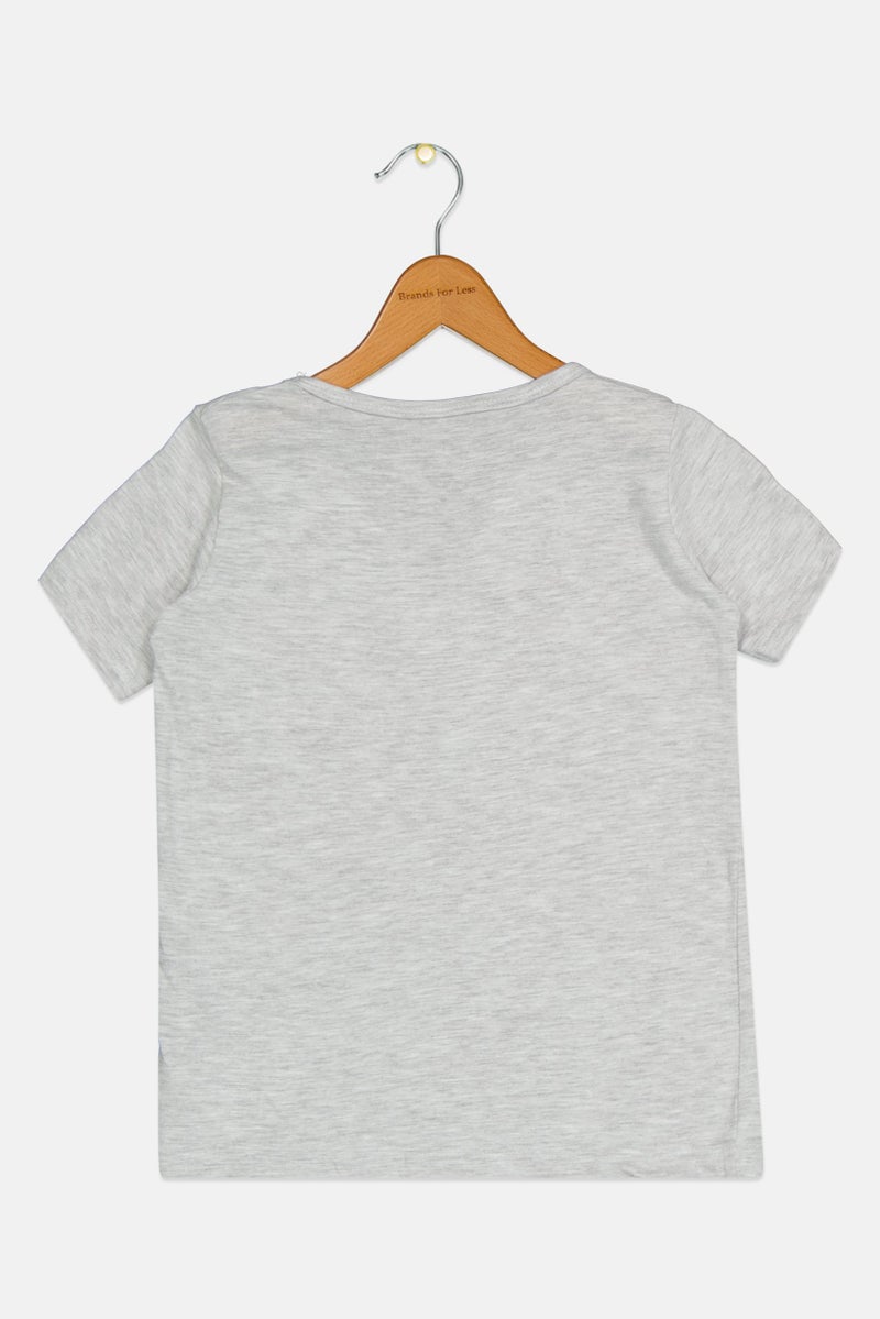 Reebok Toddlers Girl Brand Logo T-Shirt, Light Grey - Image 2