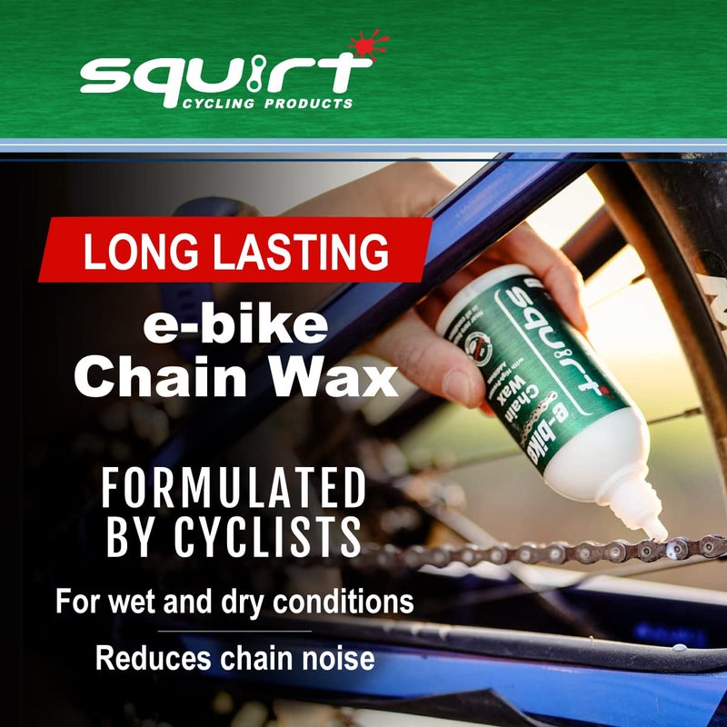 Squirt E-Bike Chain Wax 0.5 Oz, 6 Pack - High-Pressure Additives for E-Bikes - Ebike Chain Lubricant for Wet & Dry Conditions - Electric Bike Chain Lube Reduces Noise & Friction - Ebike Accessories - Image 2