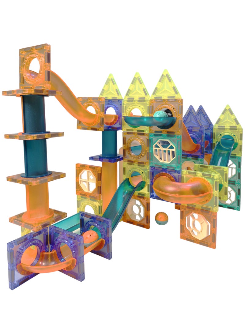 98PCS Magnetic Building Blocks Set for Kids – STEM Educational DIY Marble Run Track Toy with Tubes, Slides  Strong Magnets – Creative Puzzle Construction Gift for Ages 3+ 🧲 - Image 5