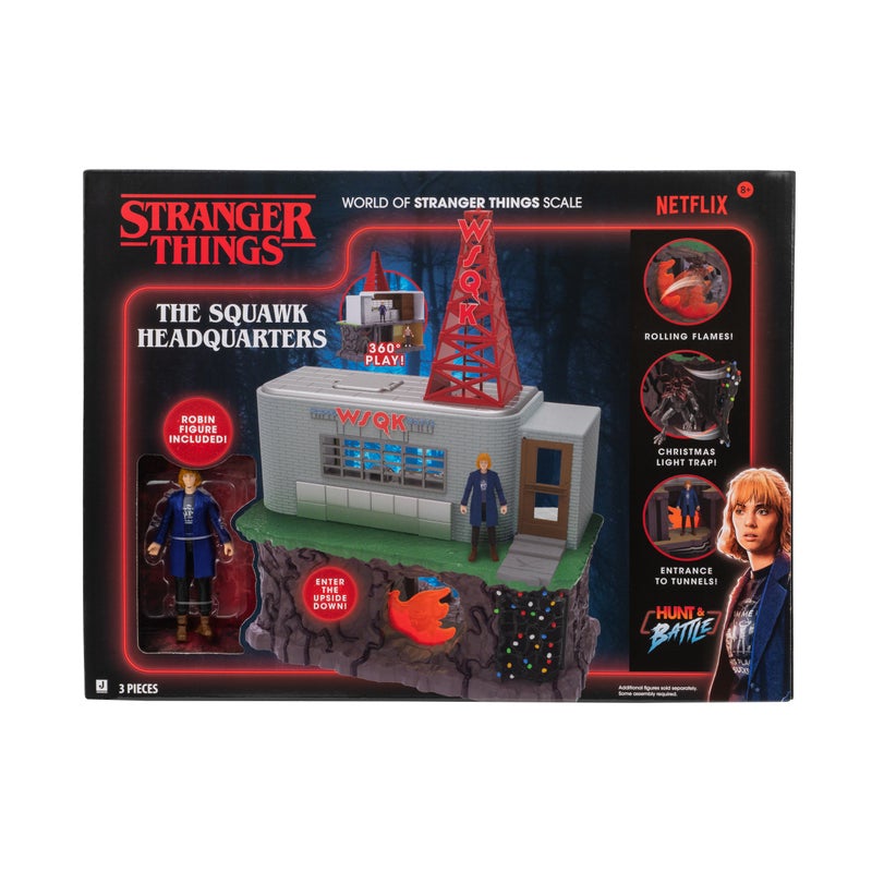 Stranger Things The Squawk Headquarters Playset with Character Figure 3.5-Inches - Robin | Netflix Series | Action Figure | imaginative Play | Character Figure Gift for Kids and Collectors - Image 1