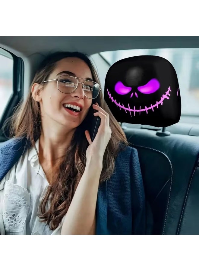 2pcs Headrest Cover with Pumpkin King Theme, Universal Seat Cushion Protector for Cars and Trucks, Car Decoration Accessories - Image 5