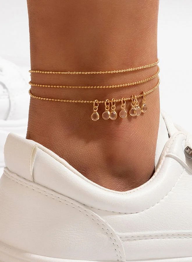 Styli Dew Drops Chain Layered Anklet