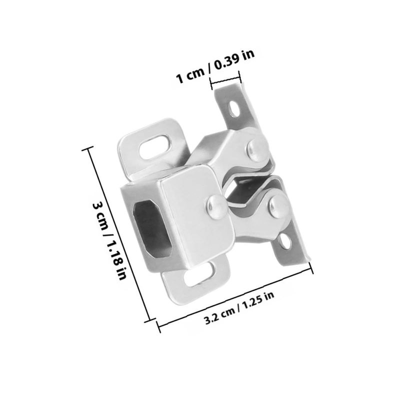 Nickel Double Ball Cabinet Door Catch Roller Latches 6pcs Set For Cupboard Closet Furniture - Image 3