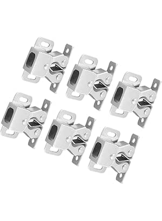 Nickel Double Ball Cabinet Door Catch Roller Latches 6pcs Set For Cupboard Closet Furniture - Image 1