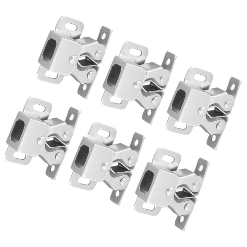 Nickel Double Ball Cabinet Door Catch Roller Latches 6pcs Set For Cupboard Closet Furniture - Image 2