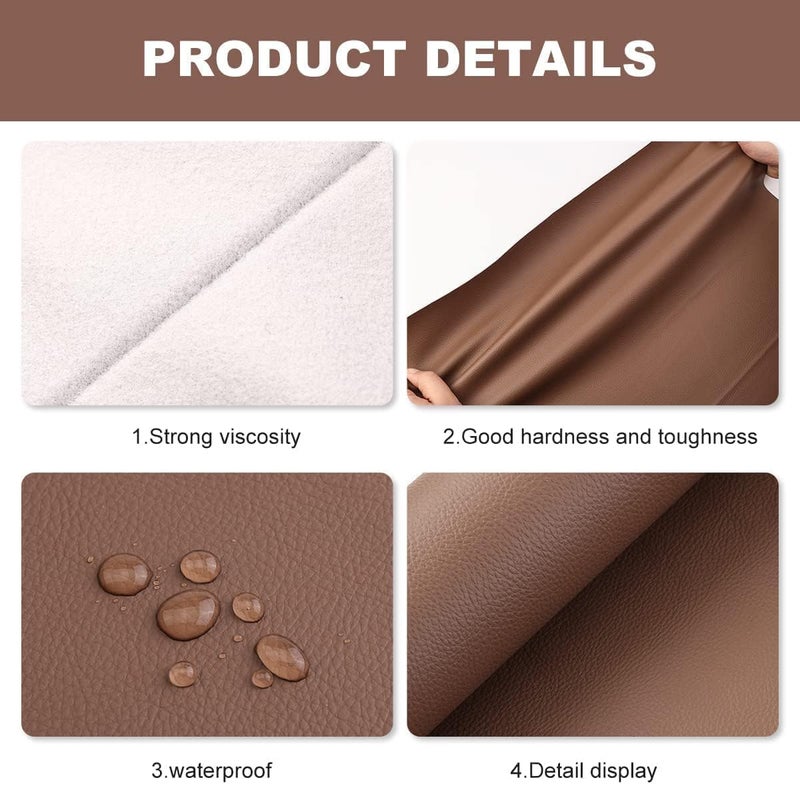 RuvAm RuvAm Leather Repair Patch Durable Self Adhesive Backing Vinyl and Repair Kit for Couches Car Seats Belts Handbags Furniture Sofa  - Image 5