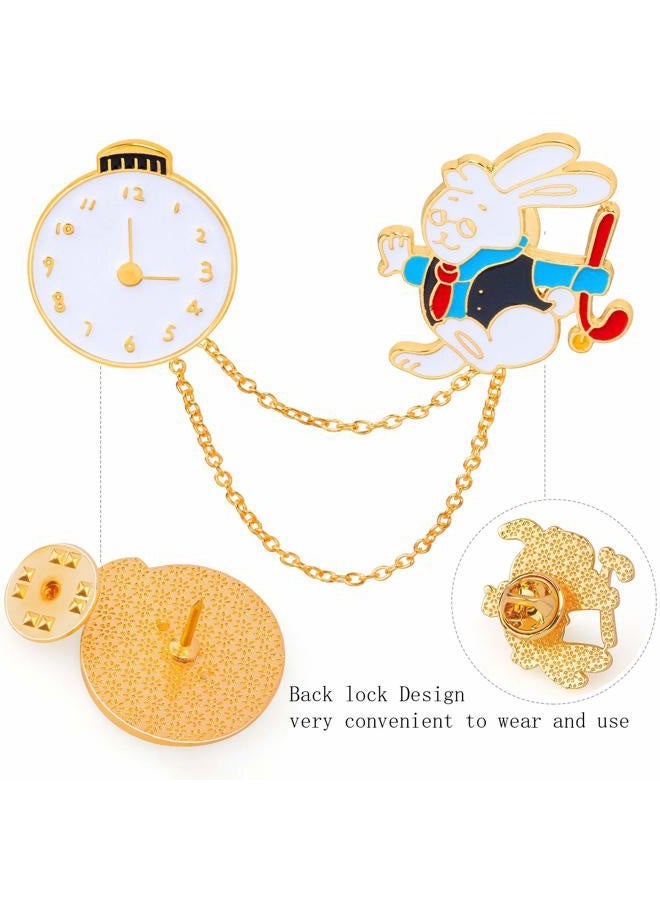 Yewong Easter White Rabbit Costume -Mad Hatter Costume -Bunny Rabbits Dress Up Costume Accessory-Include Rabbits Ears Topper Plush Hat Clock Glasses Bowtie Gloves - Image 4