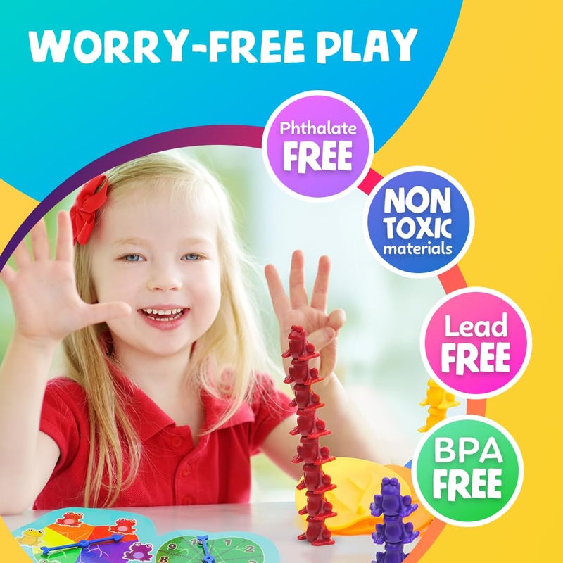 Skoolzy Counting Toys for Kids Ages 3-5. Learning Frogs Color Sorting Toy Set, Numbers Matching, Montessori Educational Boys and Girls Preschool Games Gifts Stocking Stuffers - Image 4