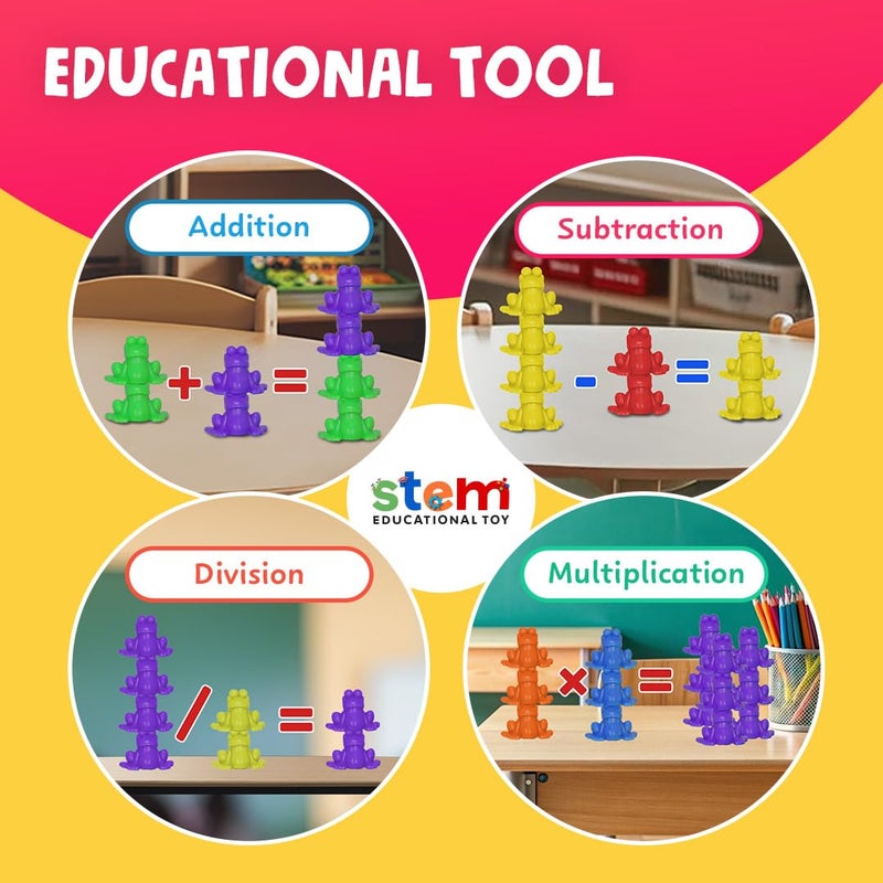 Skoolzy Counting Toys for Kids Ages 3-5. Learning Frogs Color Sorting Toy Set, Numbers Matching, Montessori Educational Boys and Girls Preschool Games Gifts Stocking Stuffers - Image 2