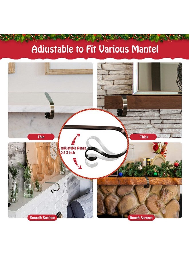 Loncaster Christmas Stocking Holders for Mantle Set of 6, Non-Slip Adjustable Stocking Holders, Stocking Hanger for Christmas Party Decorations (Bronze) - Image 3