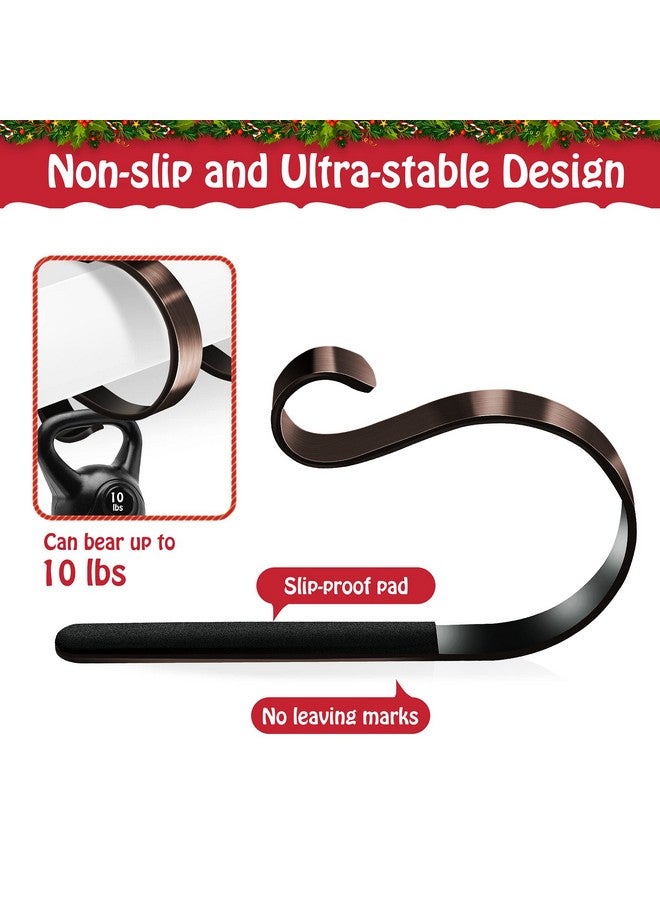 Loncaster Christmas Stocking Holders for Mantle Set of 6, Non-Slip Adjustable Stocking Holders, Stocking Hanger for Christmas Party Decorations (Bronze) - Image 5