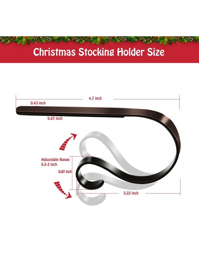 Loncaster Christmas Stocking Holders for Mantle Set of 6, Non-Slip Adjustable Stocking Holders, Stocking Hanger for Christmas Party Decorations (Bronze) - Image 4