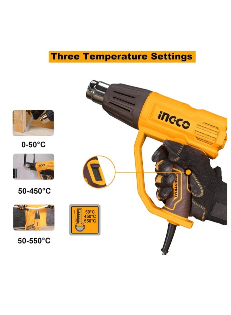 INGCO INGCO Heat Gun 2000W HG200078 – Powerful Hot Air Gun with Adjustable Temperature for DIY, Paint Removal & Industrial Use - Image 4