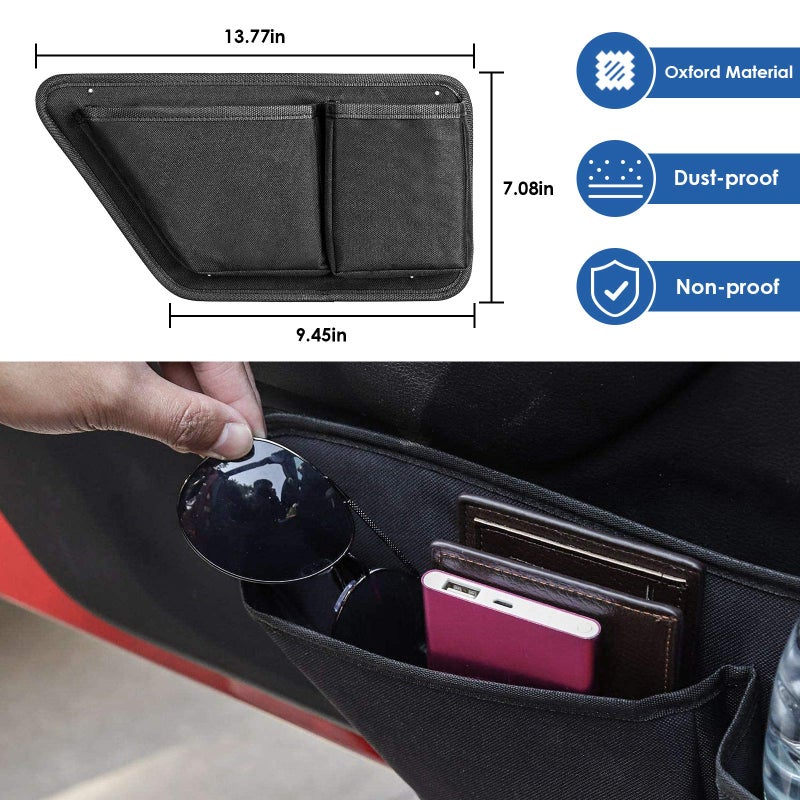 CALBEAU Oxford Front Door Storage Pockets Box, 2PCS Door Storage Pockets for 2011-2018 Jeep Wrangler JK JKU Accessories 2/4-Door, Door Net Pocket Replacement - Image 4