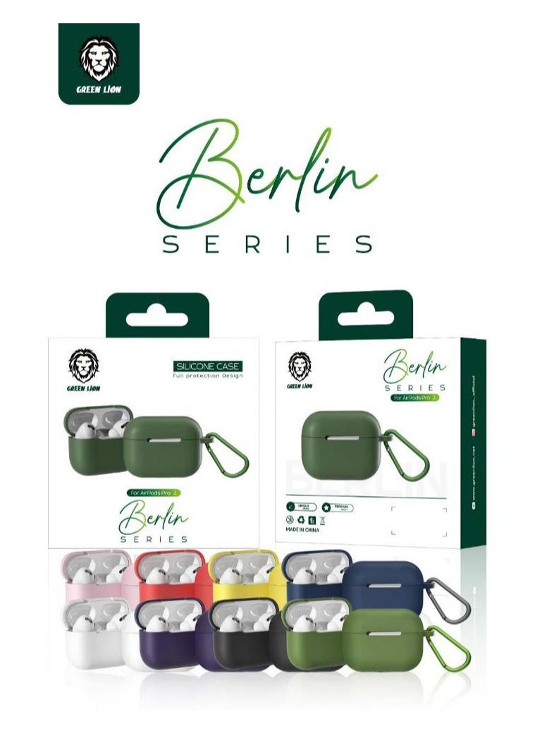 GREEN LION - Berlin Series Silicone Case for AirPods Pro 2/Protection Against Scratch & Damage - Black - Image 1