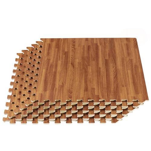 We Sell Mats FOREST FLOOR 3/8 Inch Thick Printed Foam Tiles, Premium Wood Grain Interlocking Foam Floor Mats, Anti-Fatigue Flooring, 24 in x 24 in, 24 Square Feet (6 Tiles) (FF24-10M) - Image 1