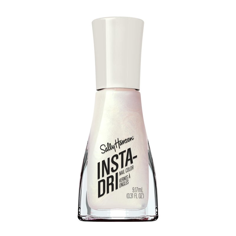 Sally Hansen طلاء أظافر سالي هانسن إنستا-دراي | جفاف سريع، يدوم طويلاً، لمعان خالي من الخطوط | شبه شفاف، لامع | 61 حرير هو... | لون أظافر أبيض حليبي - Image 1