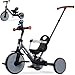 RIDYEE 5in1 Toddler Tricycle for Ages 153 Parent Steering Push Trike ToolFree Convertible to Balance Bike Safety Belt Removable Backrest and Footrest RideOn Toy for Boys Girls Grey - Image 2