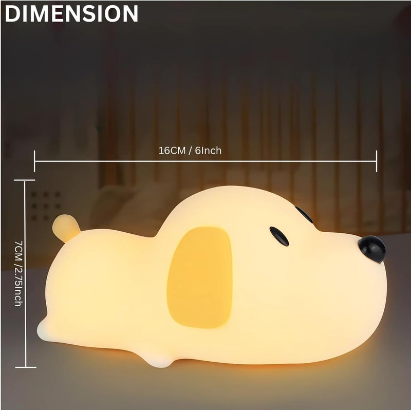 One94Store Silicone Puppy Night Light for Kids | Rechargeable LED Lamp with Touch Sensor | 7-Color Cute Bedside Lamp for Baby & Kids Room Decor, Multicolor - Image 3