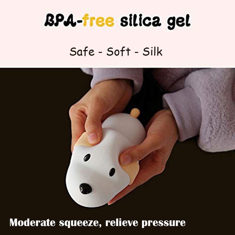 One94Store Silicone Puppy Night Light for Kids | Rechargeable LED Lamp with Touch Sensor | 7-Color Cute Bedside Lamp for Baby & Kids Room Decor, Multicolor - Image 4